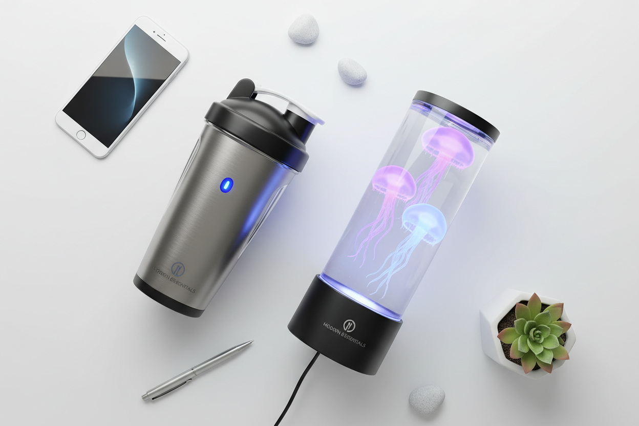 Composición flat lay de ambos productos